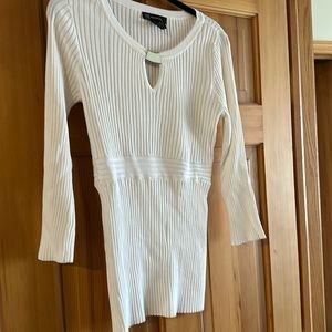 Like new INC sweater, off white, cut out neckline
